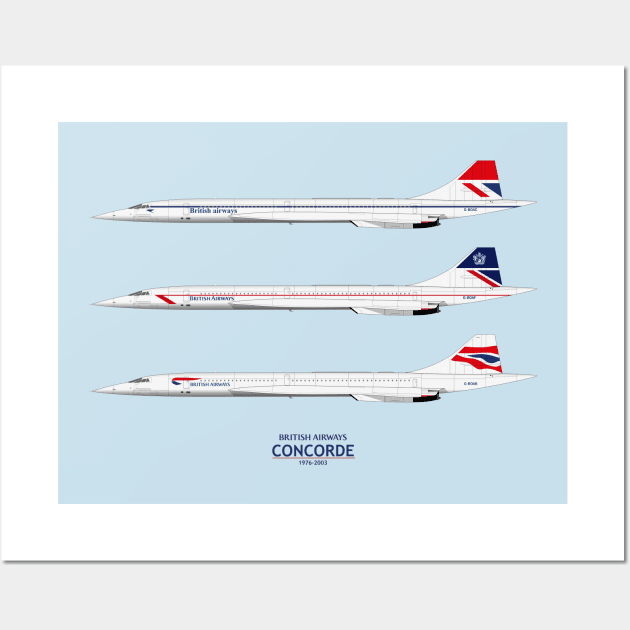 British Airways Concordes 1976 To 2003 Wall Art by SteveHClark